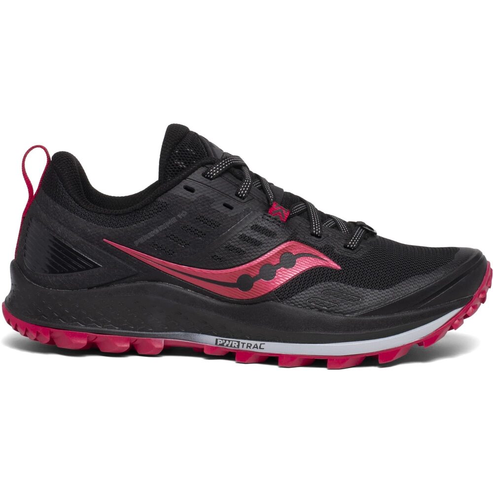 SAUCONY WOMEN'S S10556-20 PEREGRINE 10 RUNNING SHOE, BLACK | BARBERRY - 8 M US